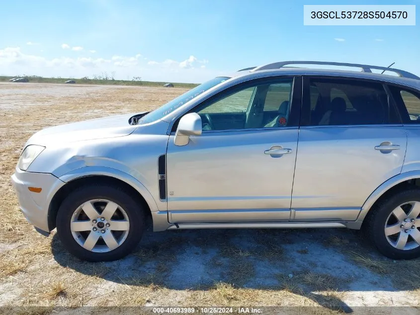 2008 Saturn Vue V6 Xr VIN: 3GSCL53728S504570 Lot: 40693989