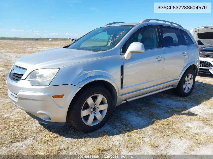 2008 Saturn Vue V6 Xr VIN: 3GSCL53728S504570 Lot: 40693989