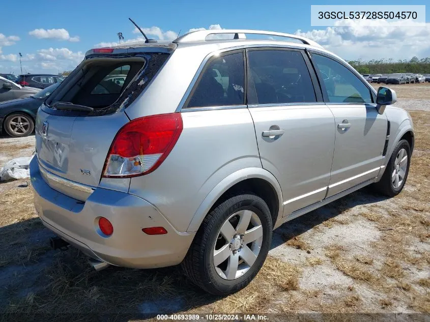 2008 Saturn Vue V6 Xr VIN: 3GSCL53728S504570 Lot: 40693989