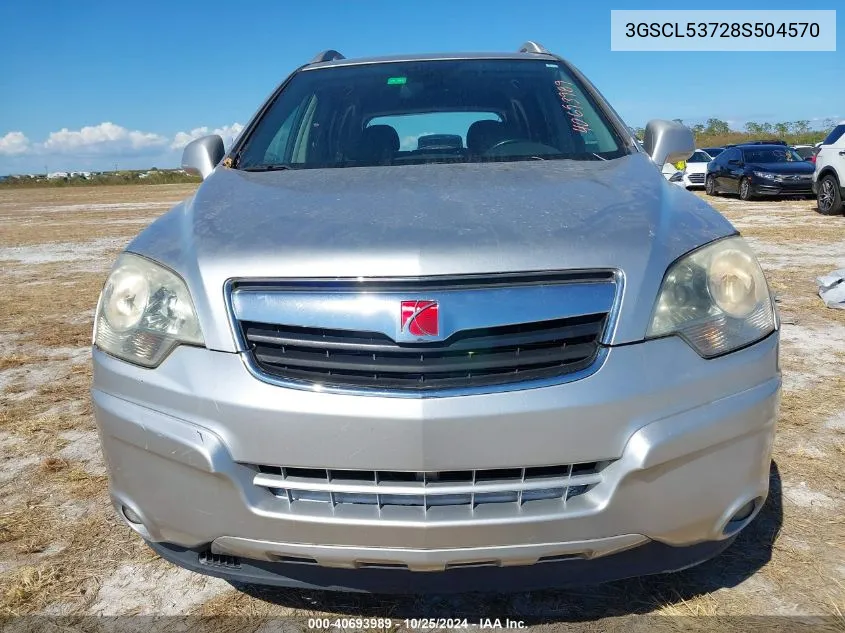 2008 Saturn Vue V6 Xr VIN: 3GSCL53728S504570 Lot: 40693989