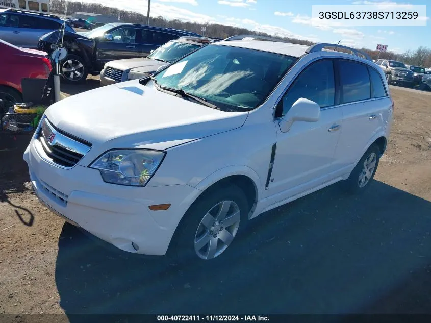 2008 Saturn Vue V6 Xr VIN: 3GSDL63738S713259 Lot: 40722411