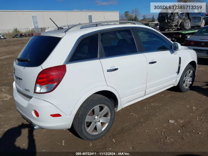 2008 Saturn Vue V6 Xr VIN: 3GSDL63738S713259 Lot: 40722411