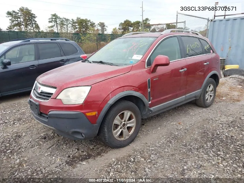 2008 Saturn Vue 4-Cyl Xe VIN: 3GSCL33P68S702671 Lot: 40733432