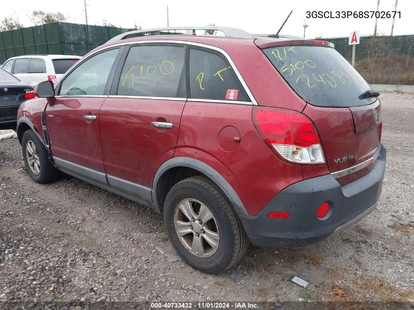 2008 Saturn Vue 4-Cyl Xe VIN: 3GSCL33P68S702671 Lot: 40733432