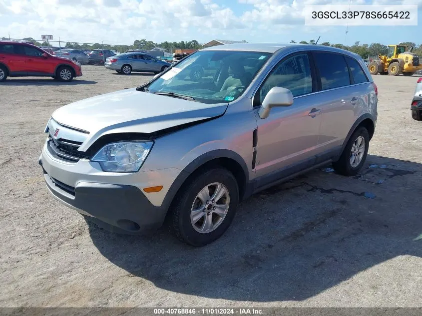 2008 Saturn Vue 4-Cyl Xe VIN: 3GSCL33P78S665422 Lot: 40768846