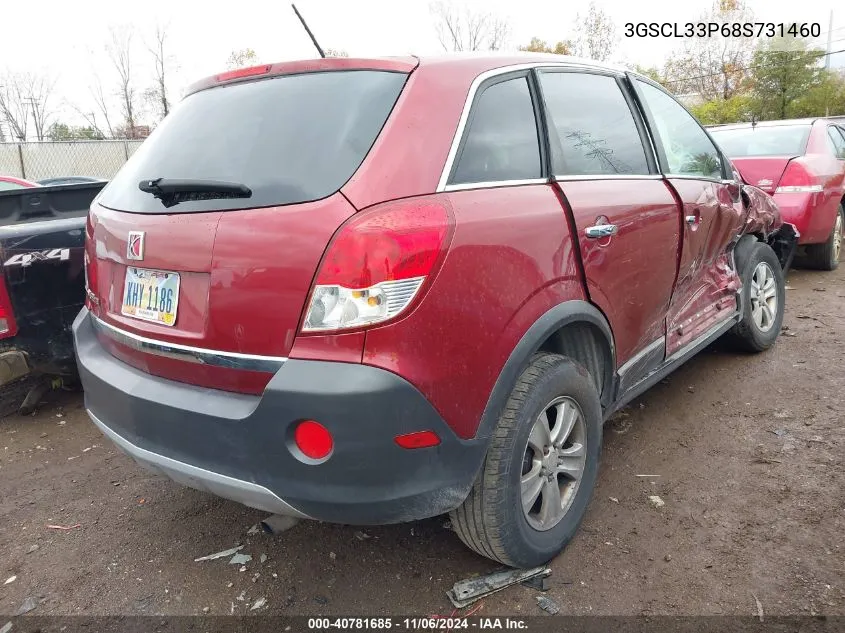 2008 Saturn Vue 4-Cyl Xe VIN: 3GSCL33P68S731460 Lot: 40781685