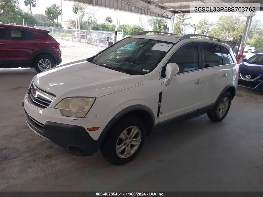 2008 Saturn Vue 4-Cyl Xe VIN: 3GSCL33P58S703763 Lot: 40785461