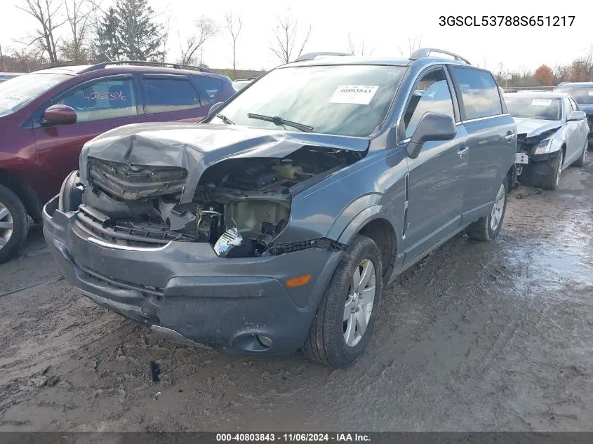 2008 Saturn Vue V6 Xr VIN: 3GSCL53788S651217 Lot: 40803843