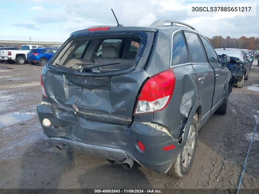 2008 Saturn Vue V6 Xr VIN: 3GSCL53788S651217 Lot: 40803843