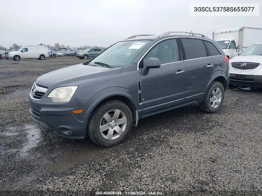 2008 Saturn Vue V6 Xr VIN: 3GSCL53758S655077 Lot: 40809149