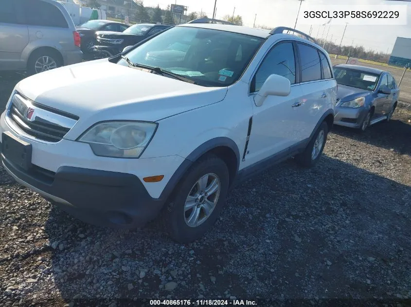 2008 Saturn Vue 4-Cyl Xe VIN: 3GSCL33P58S692229 Lot: 40865176