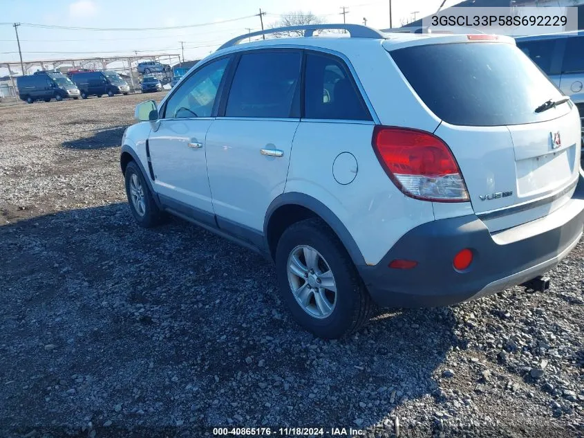 2008 Saturn Vue 4-Cyl Xe VIN: 3GSCL33P58S692229 Lot: 40865176