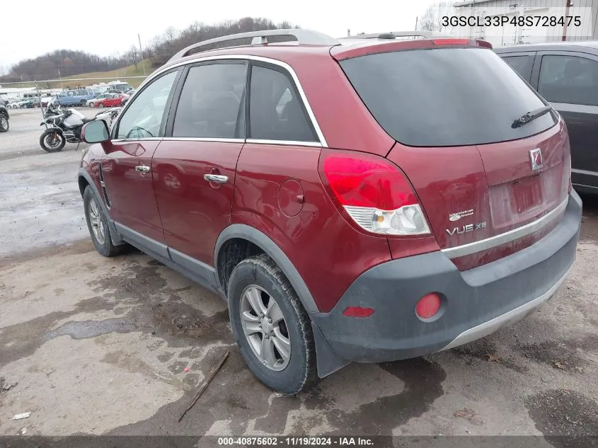 2008 Saturn Vue 4-Cyl Xe VIN: 3GSCL33P48S728475 Lot: 40875602