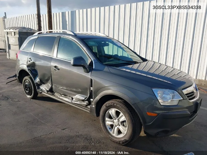 2008 Saturn Vue 4-Cyl Xe VIN: 3GSCL33PX8S534338 Lot: 40893148