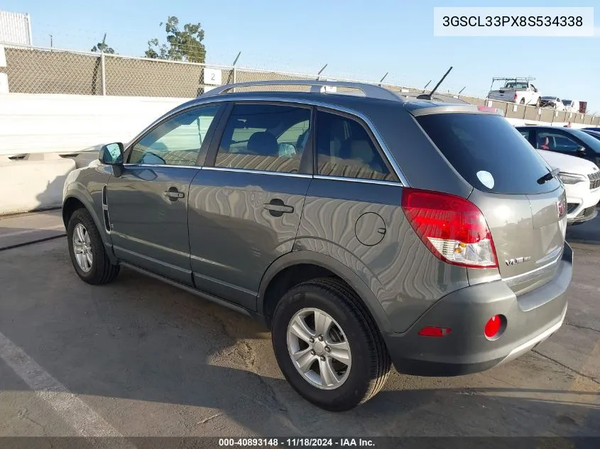 2008 Saturn Vue 4-Cyl Xe VIN: 3GSCL33PX8S534338 Lot: 40893148