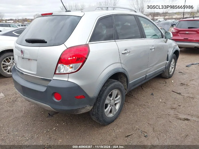 2008 Saturn Vue 4-Cyl Xe VIN: 3GSCL33P98S665986 Lot: 40908387