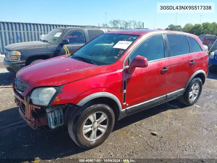 2009 Saturn Vue V6 Xe VIN: 3GSDL43NX9S517338 Lot: 40567150