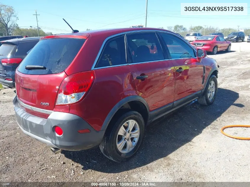 2009 Saturn Vue V6 Xe VIN: 3GSDL43NX9S517338 Lot: 40567150