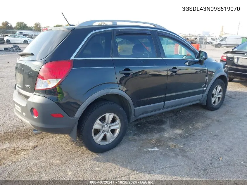 2009 Saturn Vue Xe VIN: 3GSDL43N09S619070 Lot: 40720247