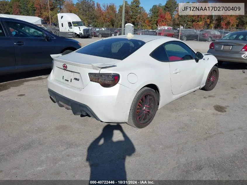 2013 Scion Fr-S VIN: JF1ZNAA17D2700409 Lot: 40722446