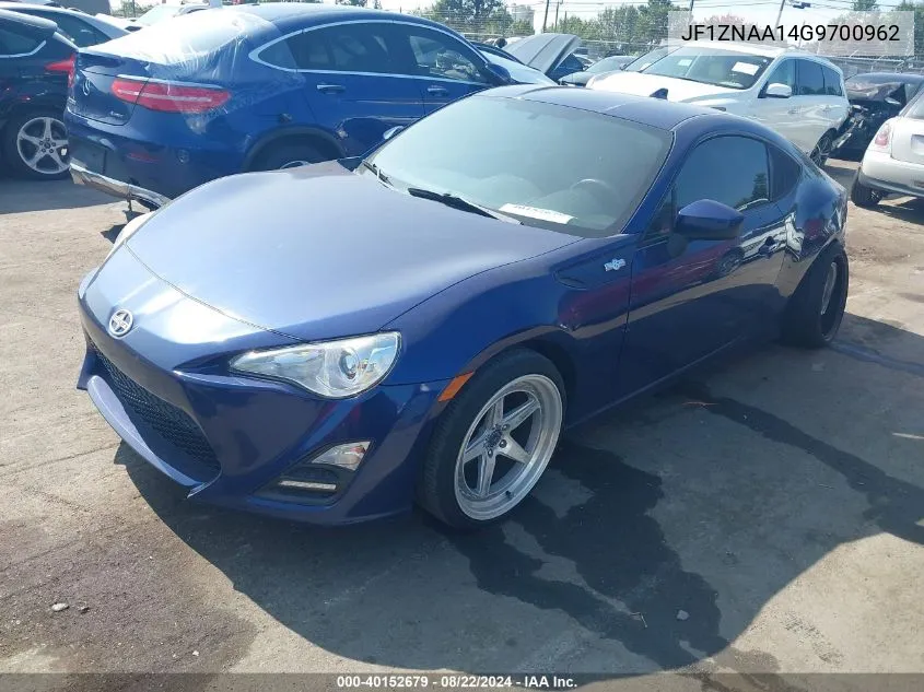 2016 Scion Fr-S VIN: JF1ZNAA14G9700962 Lot: 40152679