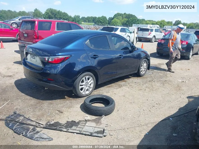 2016 Scion Ia VIN: 3MYDLBZV3GY120024 Lot: 39985684