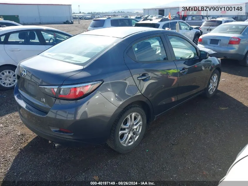 2016 Scion Ia VIN: 3MYDLBZV9GY100148 Lot: 40197149