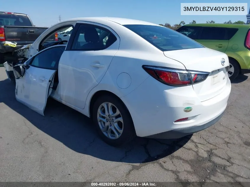 2016 Scion Ia VIN: 3MYDLBZV4GY129315 Lot: 40292892