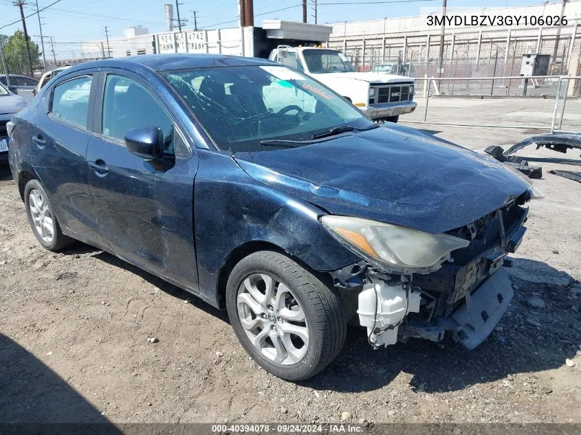 2016 Scion Ia VIN: 3MYDLBZV3GY106026 Lot: 40394078