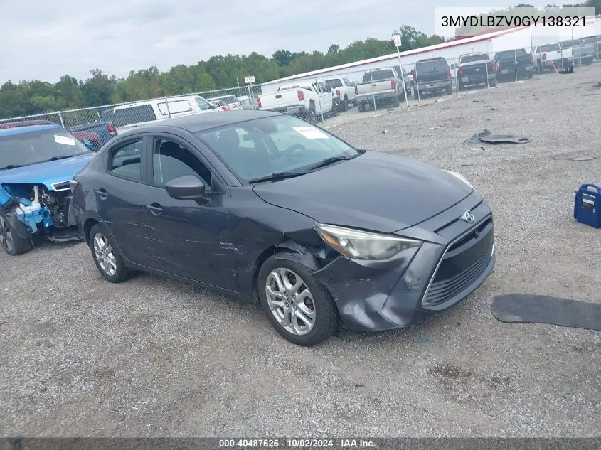 2016 Scion Ia VIN: 3MYDLBZV0GY138321 Lot: 40487625