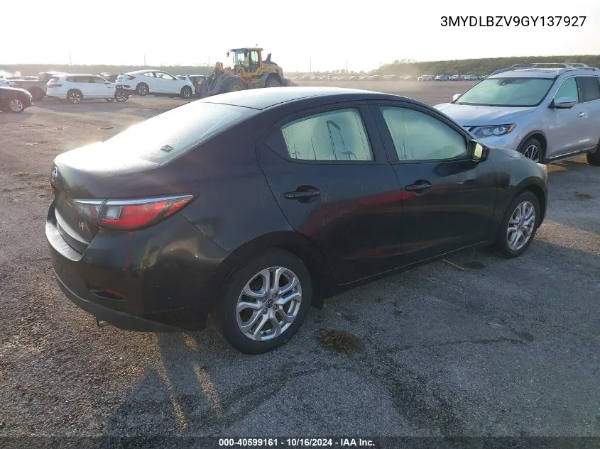 2016 Scion Ia VIN: 3MYDLBZV9GY137927 Lot: 40599161