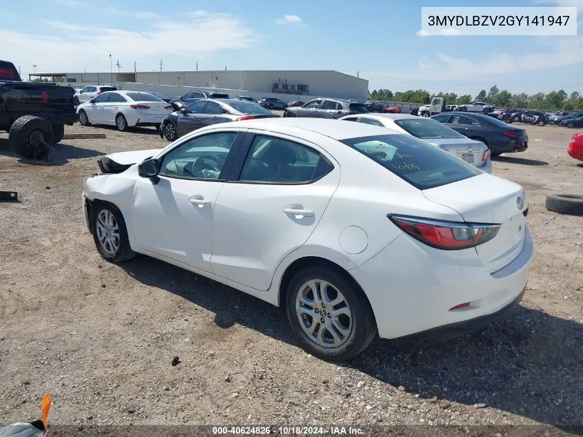 2016 Scion Ia VIN: 3MYDLBZV2GY141947 Lot: 40624826