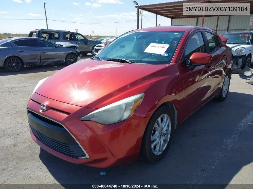 2016 Scion Ia VIN: 3MYDLBZVXGY139184 Lot: 40644740