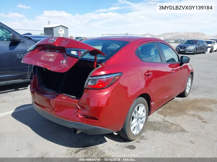 2016 Scion Ia VIN: 3MYDLBZVXGY139184 Lot: 40644740