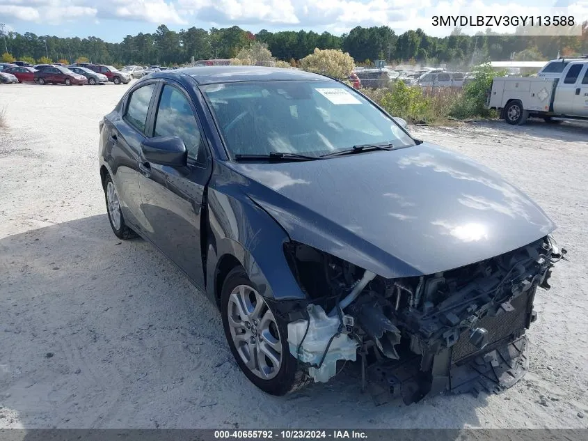 2016 Scion Ia VIN: 3MYDLBZV3GY113588 Lot: 40655792