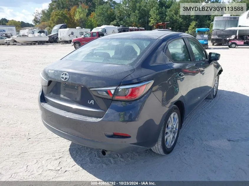 2016 Scion Ia VIN: 3MYDLBZV3GY113588 Lot: 40655792