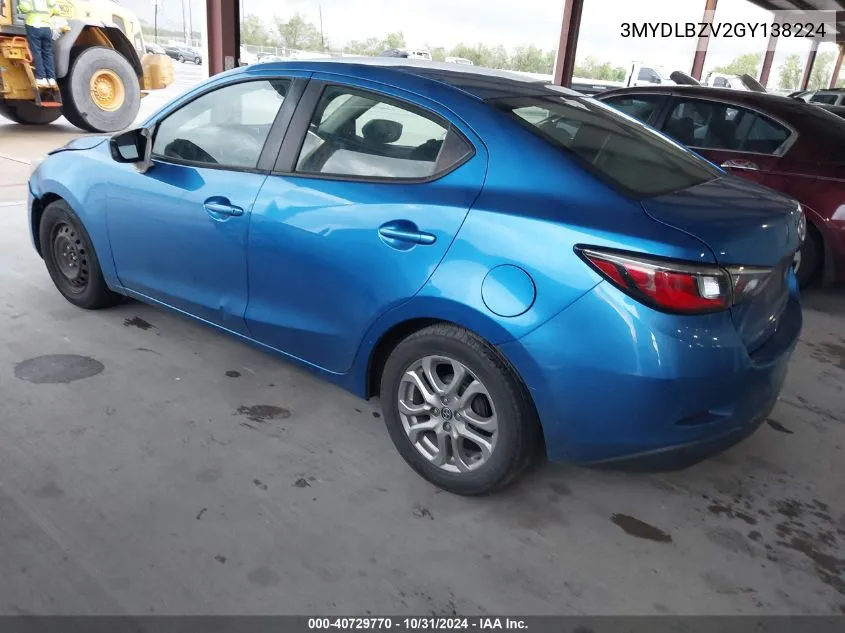 2016 Scion Ia VIN: 3MYDLBZV2GY138224 Lot: 40729770