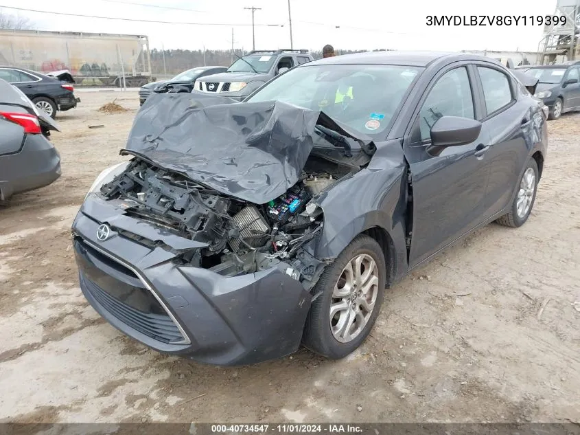 2016 Scion Ia Base (A6) VIN: 3MYDLBZV8GY119399 Lot: 40734547