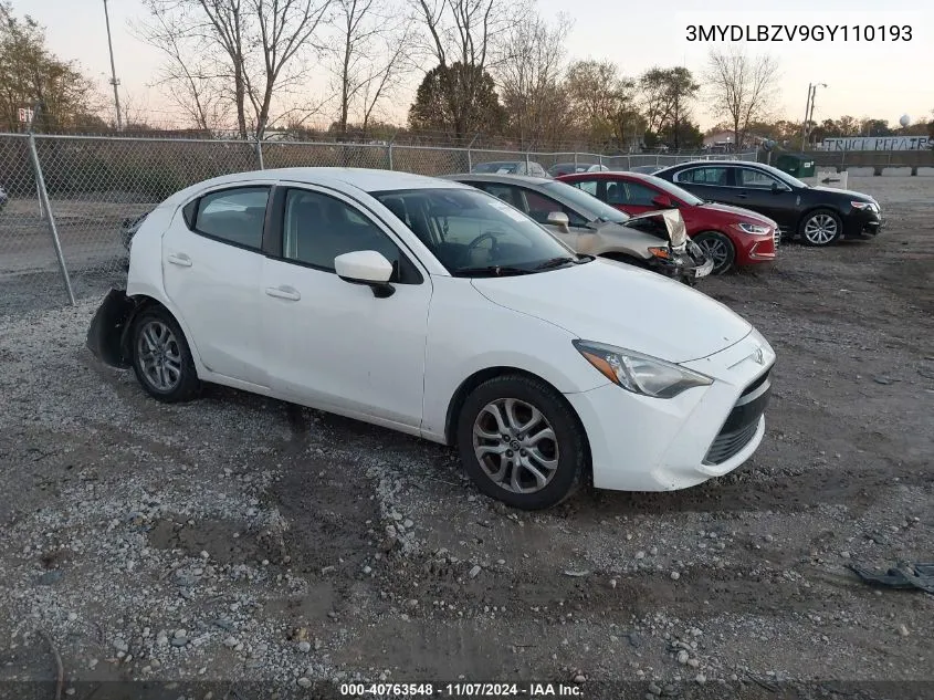 2016 Scion Ia VIN: 3MYDLBZV9GY110193 Lot: 40763548