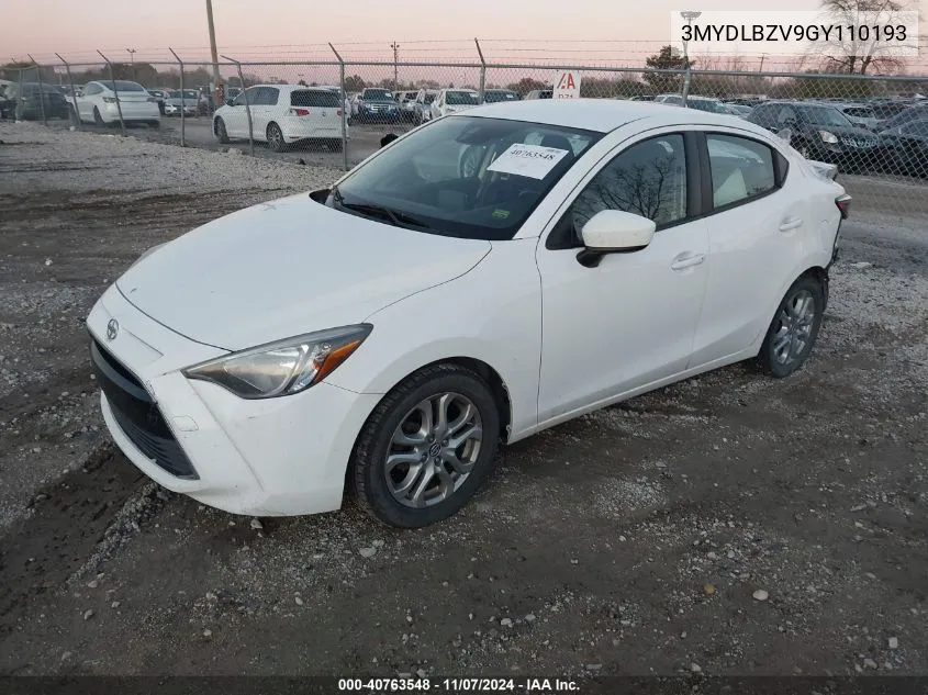 2016 Scion Ia VIN: 3MYDLBZV9GY110193 Lot: 40763548