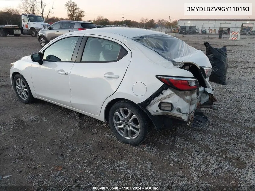 2016 Scion Ia VIN: 3MYDLBZV9GY110193 Lot: 40763548