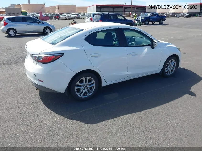 2016 Scion Ia VIN: 3MYDLBZV6GY102603 Lot: 40764497