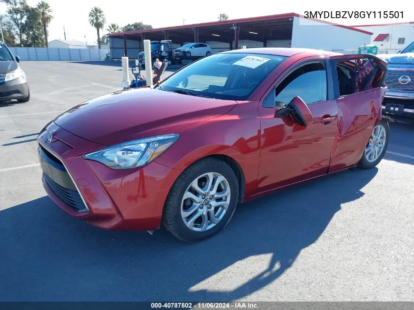 2016 Scion Ia VIN: 3MYDLBZV8GY115501 Lot: 40787802