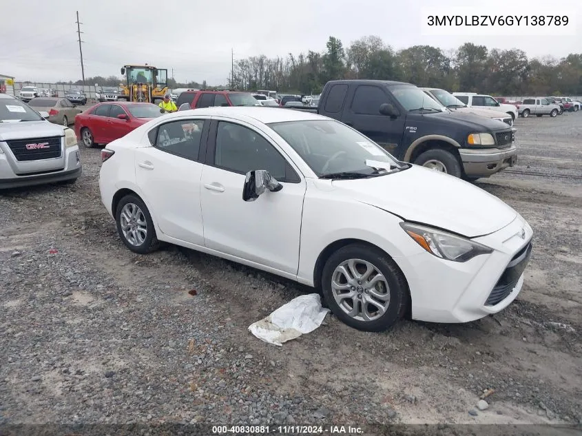 2016 Scion Ia VIN: 3MYDLBZV6GY138789 Lot: 40830881