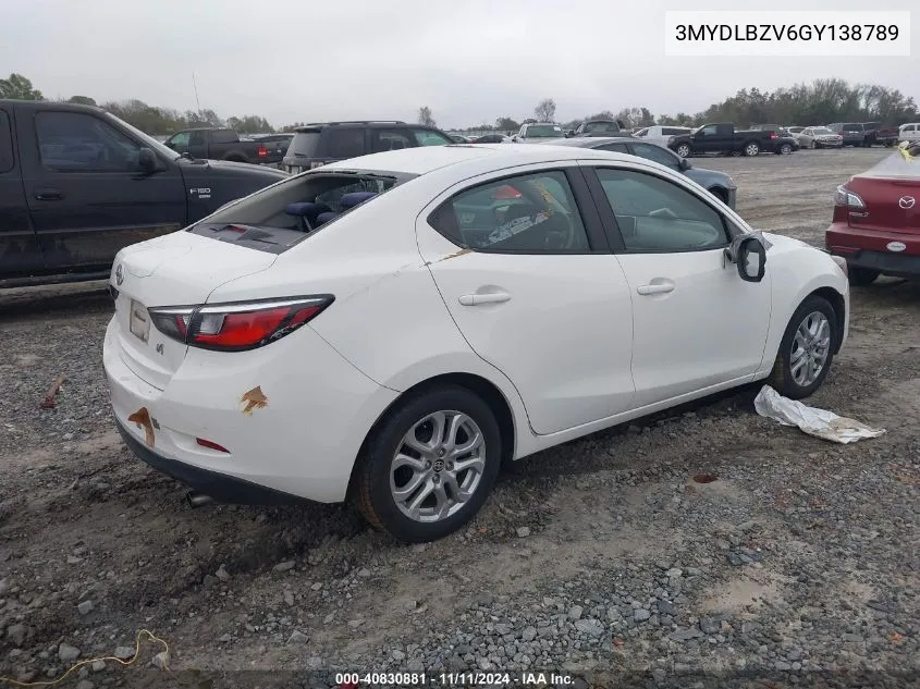 2016 Scion Ia VIN: 3MYDLBZV6GY138789 Lot: 40830881