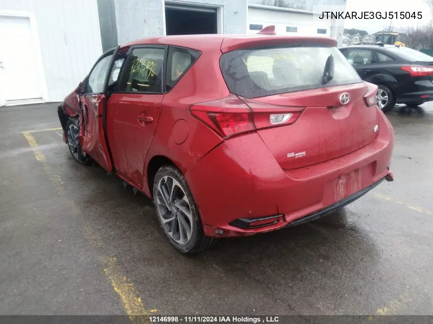 2016 Scion Im VIN: JTNKARJE3GJ515045 Lot: 12146998