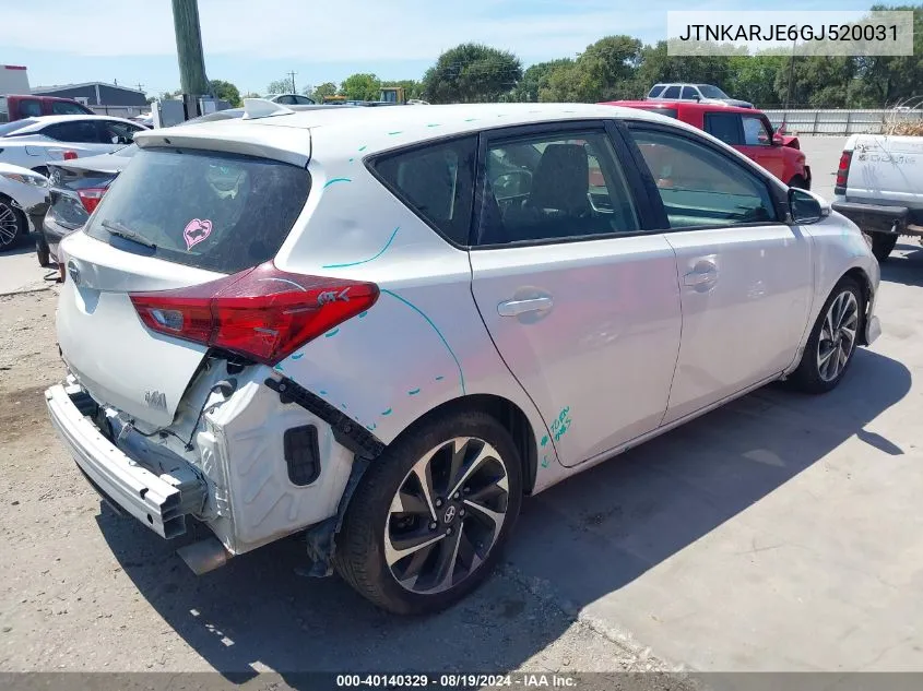 2016 Scion Im VIN: JTNKARJE6GJ520031 Lot: 40140329