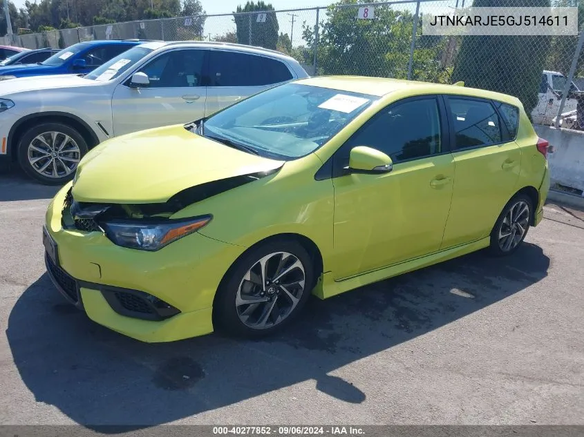 JTNKARJE5GJ514611 2016 Scion Im