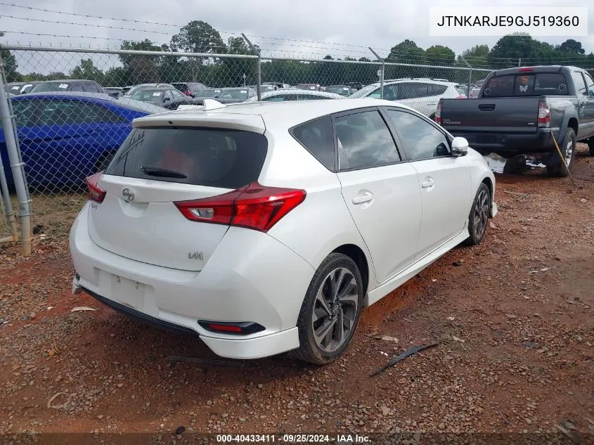 2016 Scion Im VIN: JTNKARJE9GJ519360 Lot: 40433411