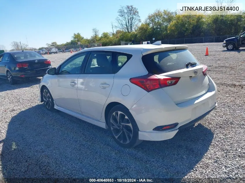 JTNKARJE3GJ514400 2016 Scion Im